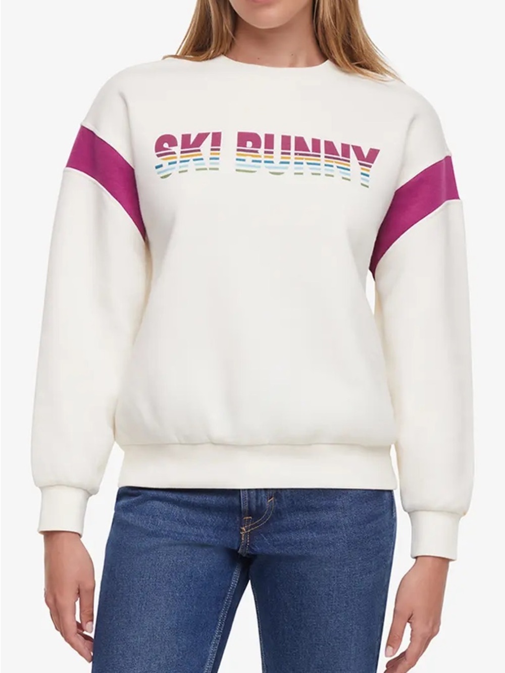 NWT Wildfox Ski Bunny Varsity Charlie Sweatshirt White Size Small